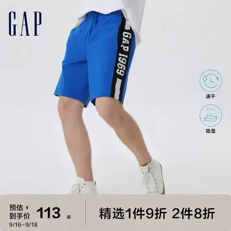 Gap男女装夏季2023新款LOGO速干吸湿运动短裤668393休闲亲子装图片