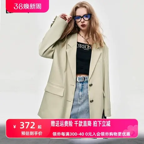妖精的口袋高级感休闲西装外套女2024年早春新款小个子气质小西服图片