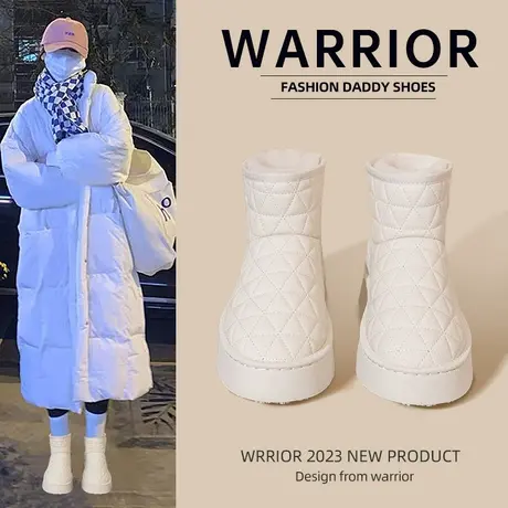回力雪地靴女款冬季加绒加厚2023新款面包鞋厚底外穿雪地棉鞋女款商品大图