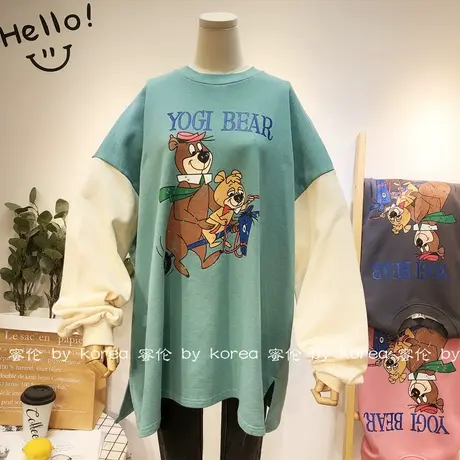 2020秋季毛圈棉卫衣韩国东大门减龄休闲宽松BF卫衣大码上衣女小众图片