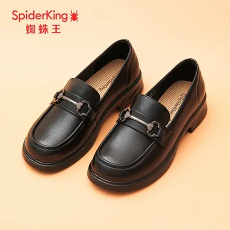 SPIDER KING/蜘蛛王正品女乐福鞋2025秋新款真皮小皮鞋简约软平底图片