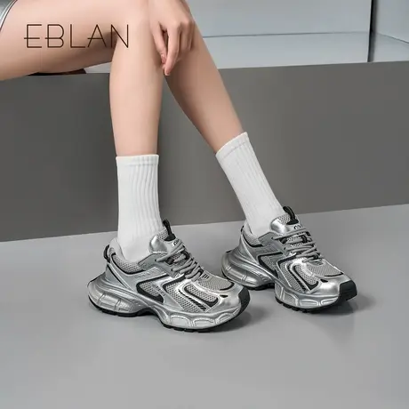 EBLAN/伊伴老爹鞋2025春季新款时尚休闲舒适鞋厚底增高潮流运动鞋商品大图