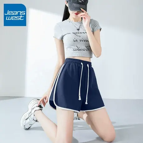 KV真维斯黑色休闲运动短裤女士美式辣妹撞色性感夏季2025新款爆款商品大图