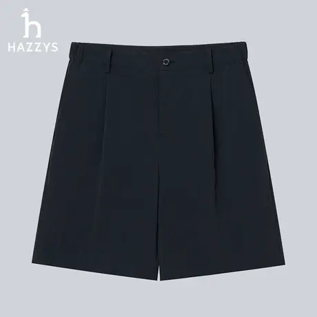 Hazzys哈吉斯奥莱夏季纯色休闲短裤男直筒通勤运动通勤英伦裤子潮图片