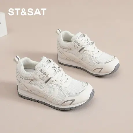 St&Sat/星期六内增高阿甘运动鞋女秋季网面透气德训鞋轻便老爹鞋商品大图