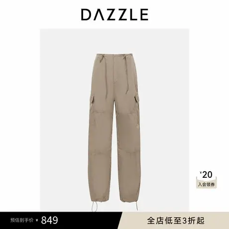 DAZZLE 地素奥莱裤夏季深卡其色长裤休闲裤图片
