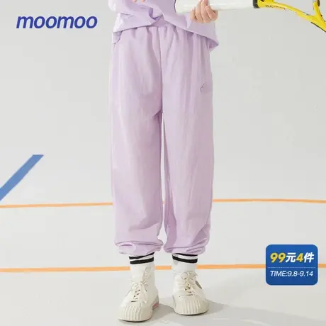 美特斯邦威童装夏季休闲裤男女童纯棉运动束脚针织慢跑裤商品大图