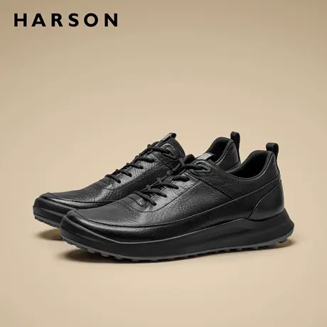 哈森男鞋休闲运动鞋男士鞋子2026新款真皮软底公务鞋高级感皮鞋男商品大图