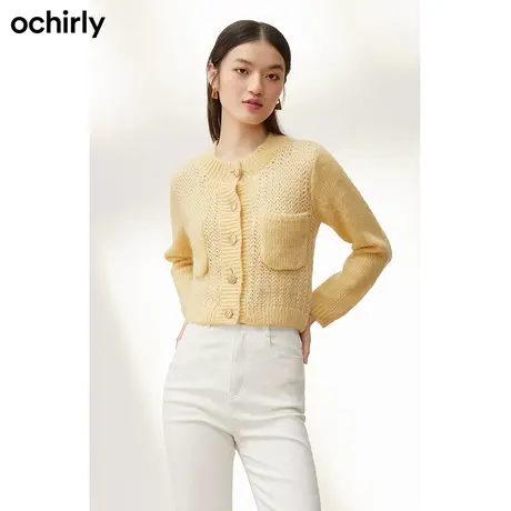 【品牌甄选】欧时力 安哥拉山羊毛针织外套新款秋上衣开衫时尚图片