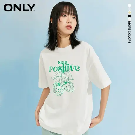 ONLY奥莱夏季落肩袖圆领字母印花T恤女商品大图