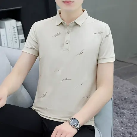 夏季短袖POLO衫男纯棉上衣青年翻领T恤夏装休闲半袖个性男装汗衫商品大图