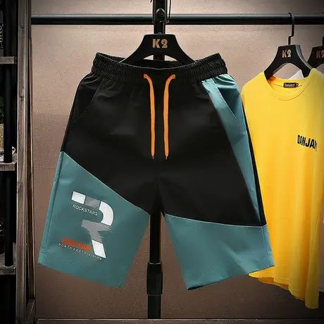 工装短裤男士夏季薄款宽松潮牌休闲七分中裤潮流外穿沙滩五分裤子商品大图