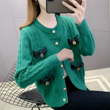 2022早春新款上衣小香风外套女春秋时尚潮流女士毛衣开衫春季外穿商品大图