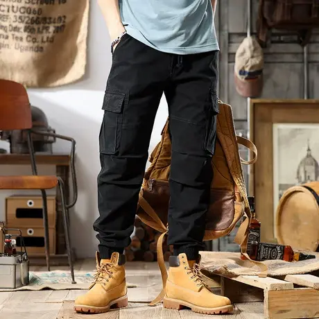 Modi Nick/摩帝尼克潮牌男士工装裤纯色百搭宽松直筒休闲裤裤子男商品大图