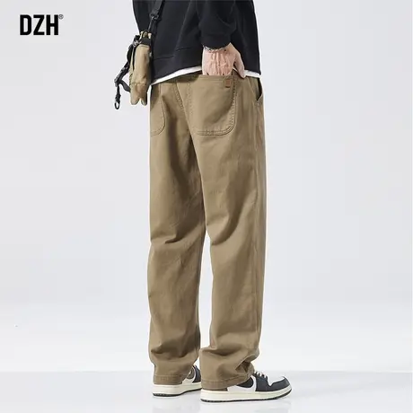 男士卡其色直筒工装裤男春季男裤2025新款休闲裤美式裤子男款长裤商品大图