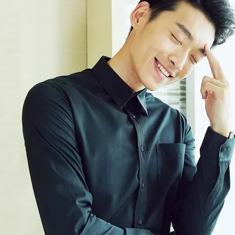 2023新款衬衫男长袖职业免烫黑色衬衣工装工作服商务大码正装称衫商品大图