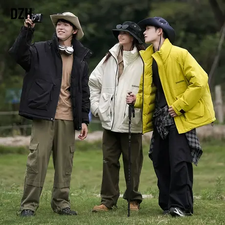 男女同款户外面包服男士棉袄外套男2023冬季新款户外厚棉衣服男款图片