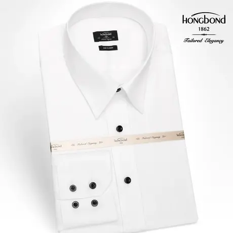 红邦创衣2023秋冬白衬衫男韩版潮流时尚简约订婚礼服商务修身衬衣图片