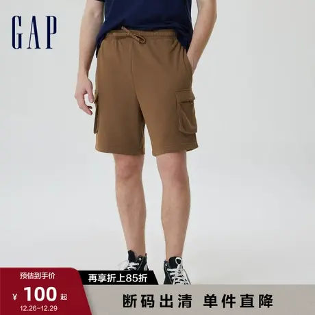 【断码优惠】Gap男装夏季LOGO法式圈织软卫裤工装裤短裤602754图片