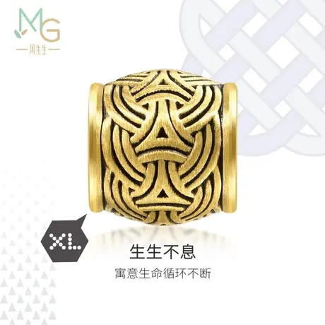 周生生Charme XL酷黑不息黄金转运珠龙蛇结串珠92303C图片