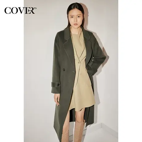 COVER冬季法式时髦感显高羊毛毛呢外套商品大图