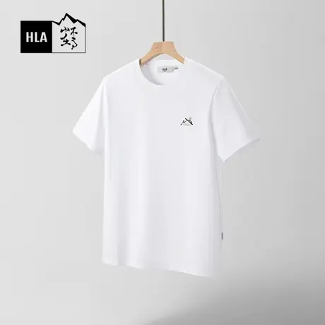 HLA/海澜之家循迹山不在高系列凉感T恤24春夏新精致刺绣短袖男图片