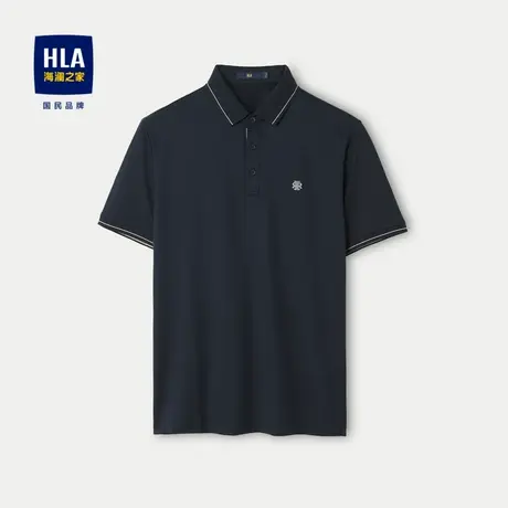 HLA/海澜之家凉感短袖POLO衫2024春夏新款丝光工艺含莱赛尔上衣男商品大图