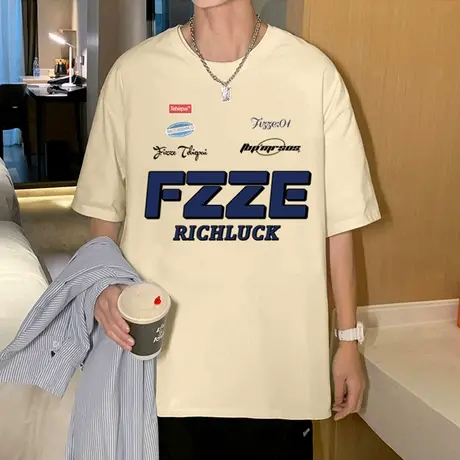 vintage短袖T恤男潮牌ins夏季2023新款美式重磅体恤宽松复古半袖t商品大图