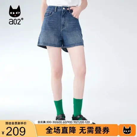【趣玩】a02通勤牛仔短裤2023夏季新品休闲宽松百搭五分时尚短裤商品大图