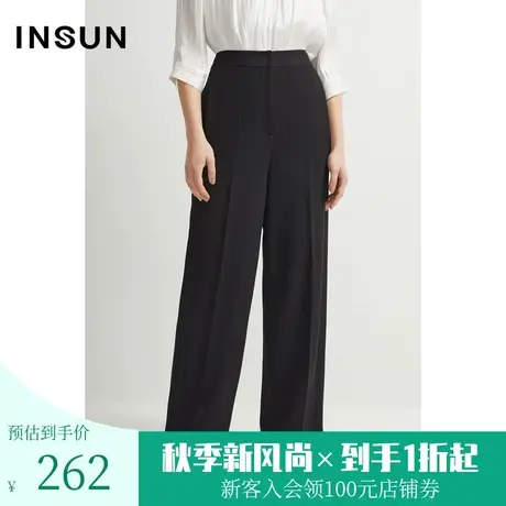 恩裳夏时尚简约线条品质感凉爽通勤阔腿休闲裤女图片