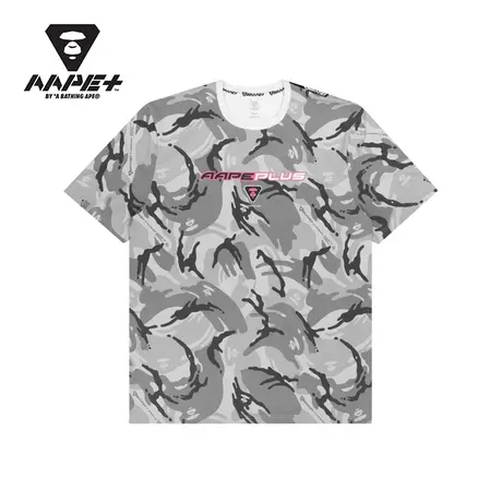 AAPE+运动男装春夏撞色字母猿颜印花迷彩短袖T恤0787XXG商品大图