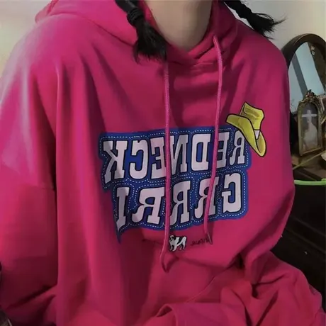 连帽卫衣女2021初秋宽松韩版ins上衣设计感小众薄款bf慵懒风外套图片