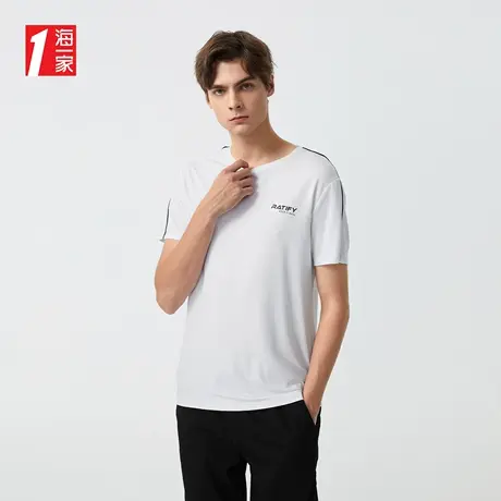 海一家活力运动短T新款简约舒适休闲透气男士短袖T恤商品大图