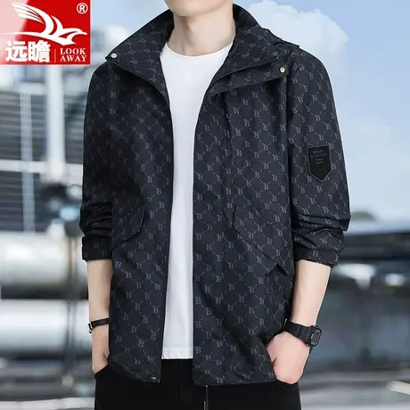 远瞻外套男春秋款宽松潮牌时尚2023秋季新款百搭夹克男士休闲上衣商品大图