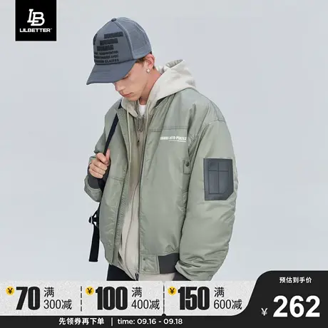Lilbetter棉衣男飞行员夹克棒球服冬季外套潮牌美式棉袄新款棉服商品大图