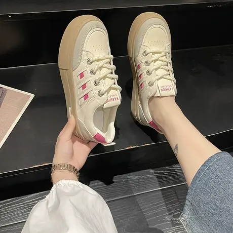 爆款小白鞋女夏2023秋季新款网红厚底休闲板鞋平底学生百搭德训鞋商品大图