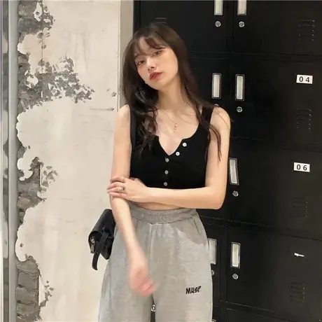 韩版ins无袖背心小吊带女2024修身短款外穿夏季内搭打底甜辣上衣图片