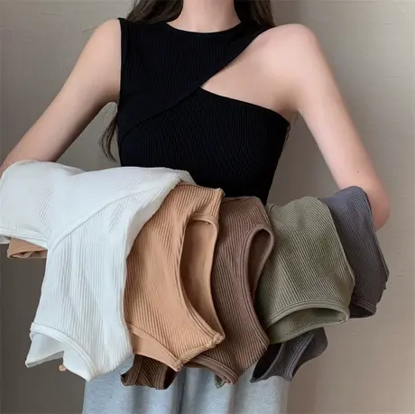 抹胸内衣黑色吊带背心女夏外穿美背带胸垫内搭打底短款上衣不规则图片