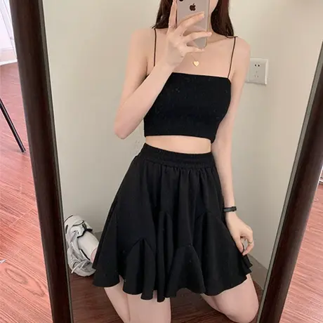 美背内衣女一字肩吊带背心带胸垫春夏季薄款打底抹胸内搭罩杯一体商品大图