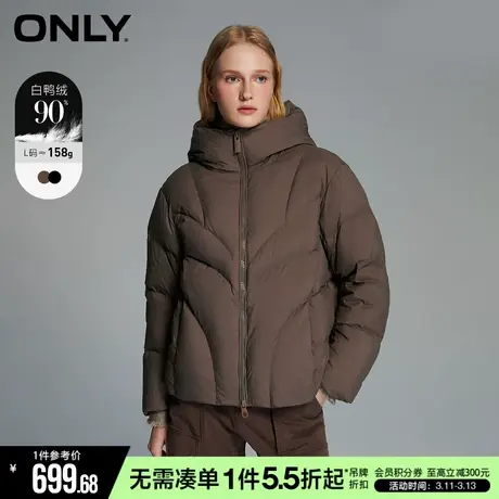 ONLY冬季保暖连帽简约风绗缝显瘦短款羽绒服女|123423042商品大图
