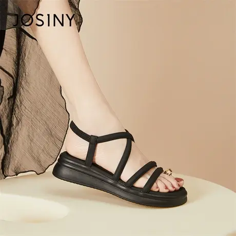 Josiny/卓诗尼套趾罗马凉鞋女时尚外穿2024新款春季仙女风沙滩鞋商品大图