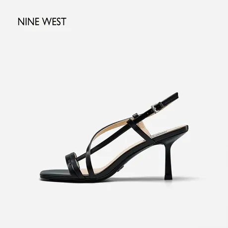 Nine West/玖熙罗马凉鞋夏季新款漆皮法式高级气质高跟鞋女细跟图片