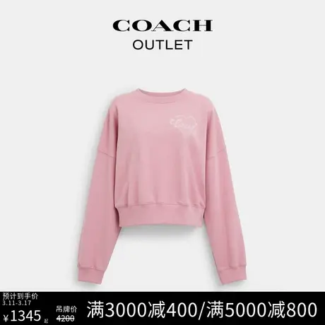 COACH/蔻驰奥莱女士爱心印花圆领卫衣图片