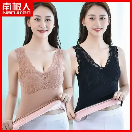 南极人保暖背心女带胸垫加绒加厚冬季保暖免穿文胸打底上衣防寒DF图片