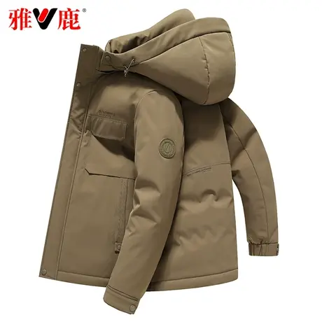 雅鹿品牌短款羽绒服男款2023年新款青少年学生时尚潮流冬季外套LB图片