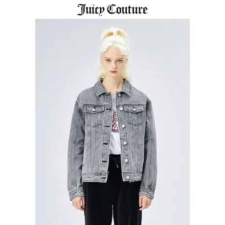 Juicy Couture橘滋牛仔外套女美式秋冬新款牛仔夹克水洗牛仔外套图片