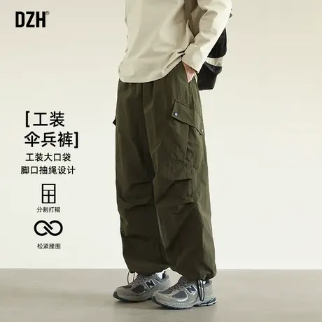 男士军绿色机能工装裤男春季束脚休闲长裤子伞兵裤冲锋裤2025新款商品大图
