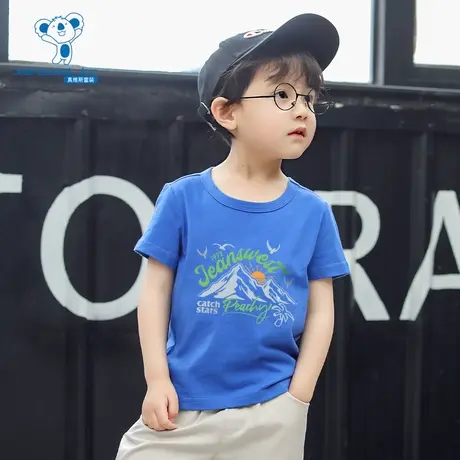 DQ真维斯童装2025夏季新款 男童短袖T恤休闲百搭纯棉半袖上衣图片