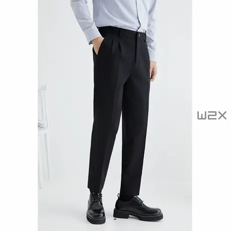 w2x春秋季垂感小西裤男修身小脚百搭休闲裤坠感西装裤直筒长裤子商品大图