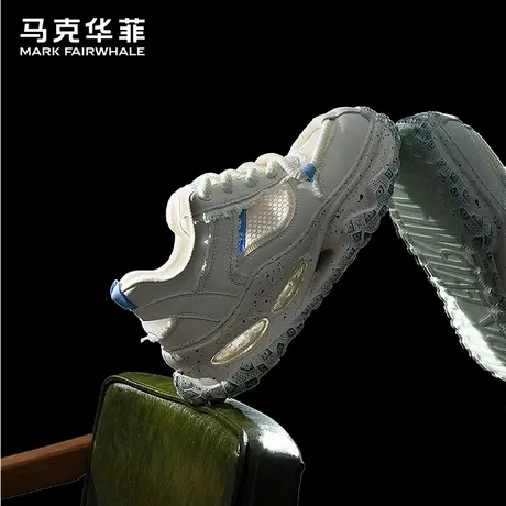 马克华菲男鞋2025新款夏季气垫老爹鞋厚底增高透气运动男士休闲鞋商品大图